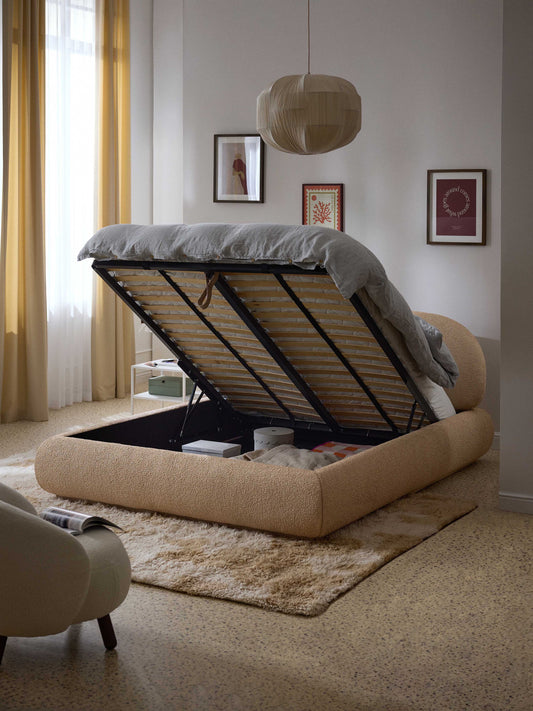 Alba Bouclé Storage Bed, Upholstered