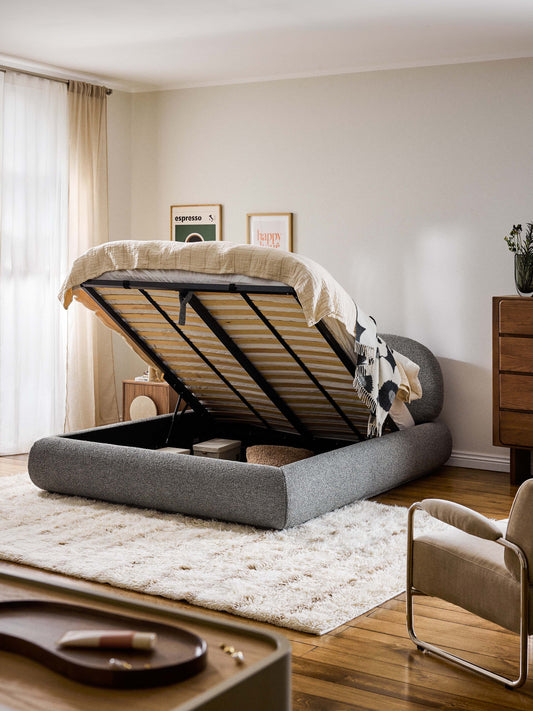 Alba Bouclé Storage Bed, Upholstered