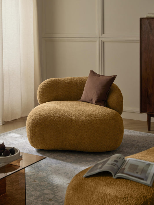 Alba Lounge Chair, Teddy Bouclé