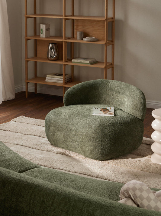 Alba Lounge Chair, Teddy Bouclé