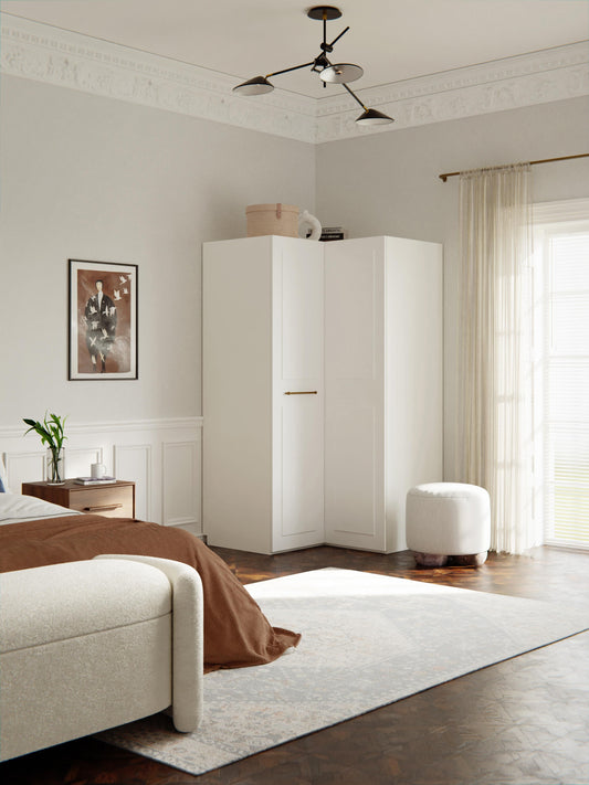 Charlotte Corner Wardrobe, Modular, 115 cm Wide