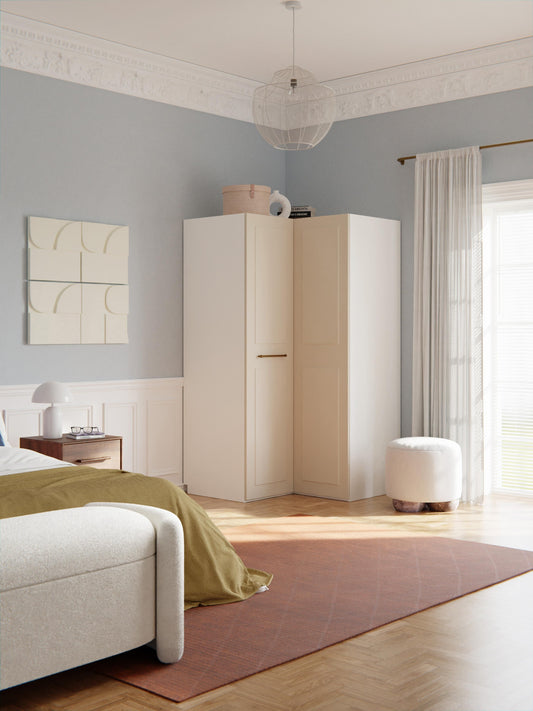 Charlotte Corner Wardrobe, Modular, 115 cm Wide