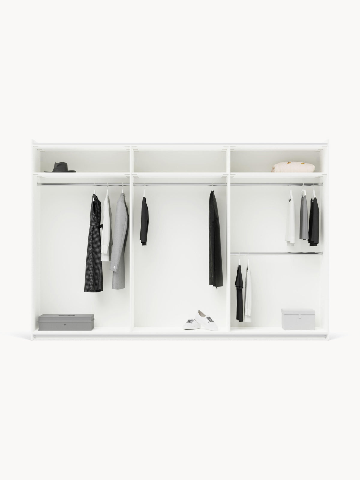 Charlotte Sliding-Door Wardrobe, Modular, 300 cm Wide, in Various Sizes