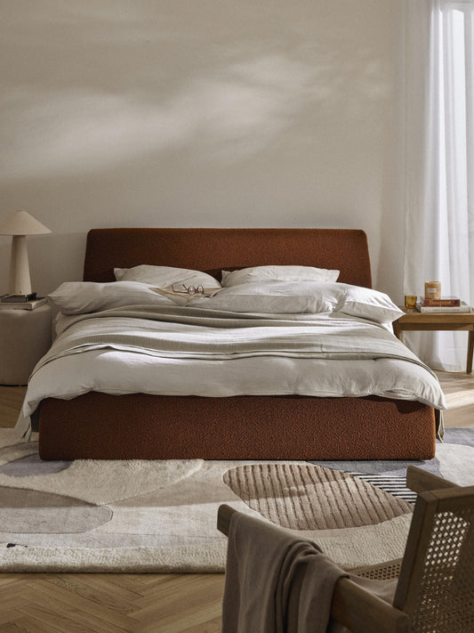 Cloud Bouclé Storage Bed, Upholstered
