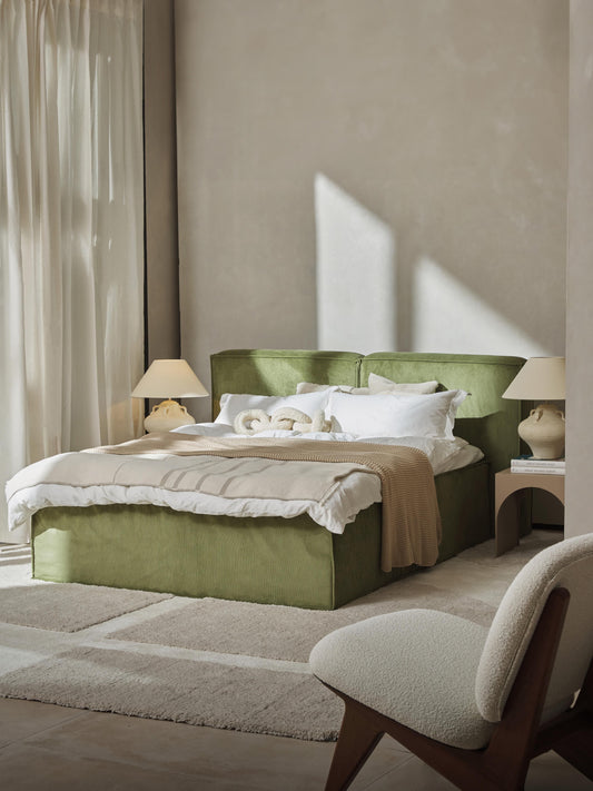 Lennon Box Spring Bed, Corduroy