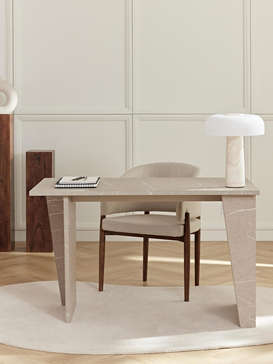 Liam Desk, Travertine Look