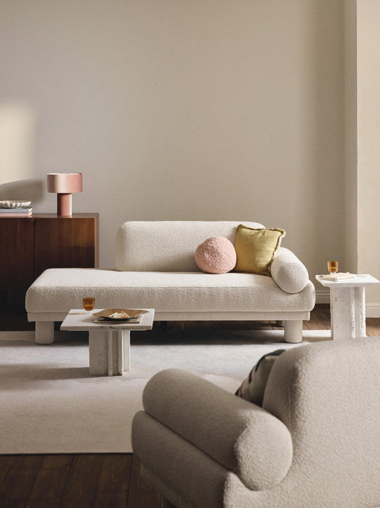 Lilo Ottoman in Bouclé