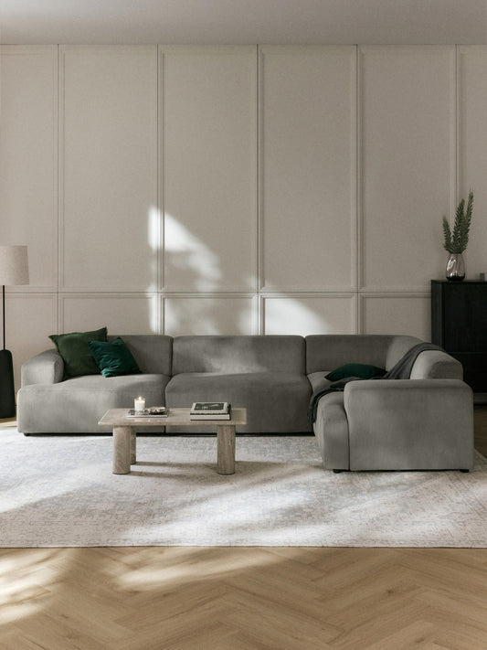 Melva Large Corner Sofa (4-Seater), Corduroy