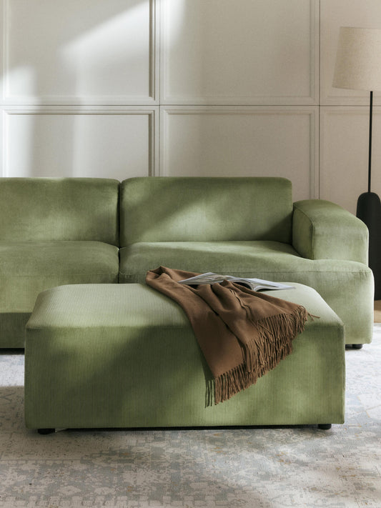 Melva XL Corduroy Ottoman, W 116 x D 72 cm