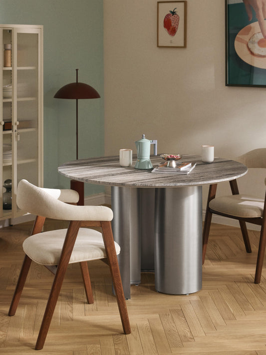 Noam Round Dining Table, Marble Tabletop, Ø 120 cm