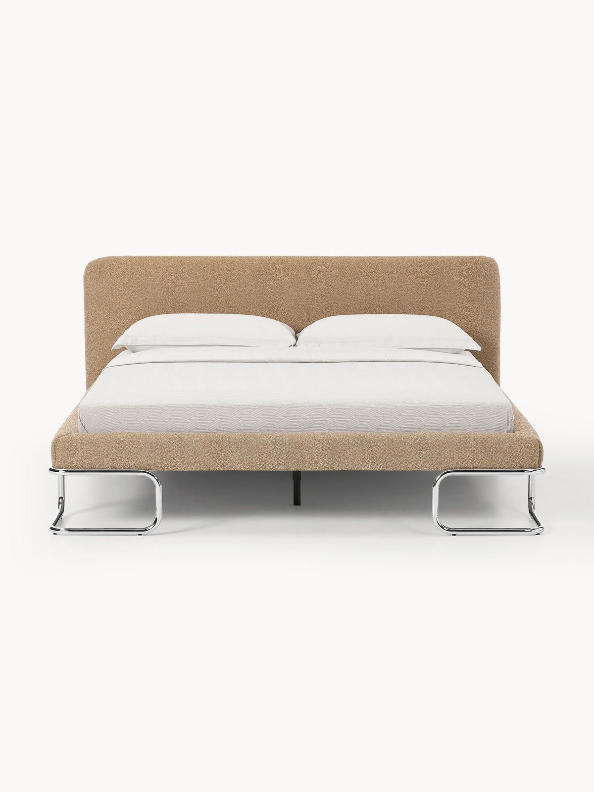 Olina Upholstered Bouclé Bed on Metal Legs