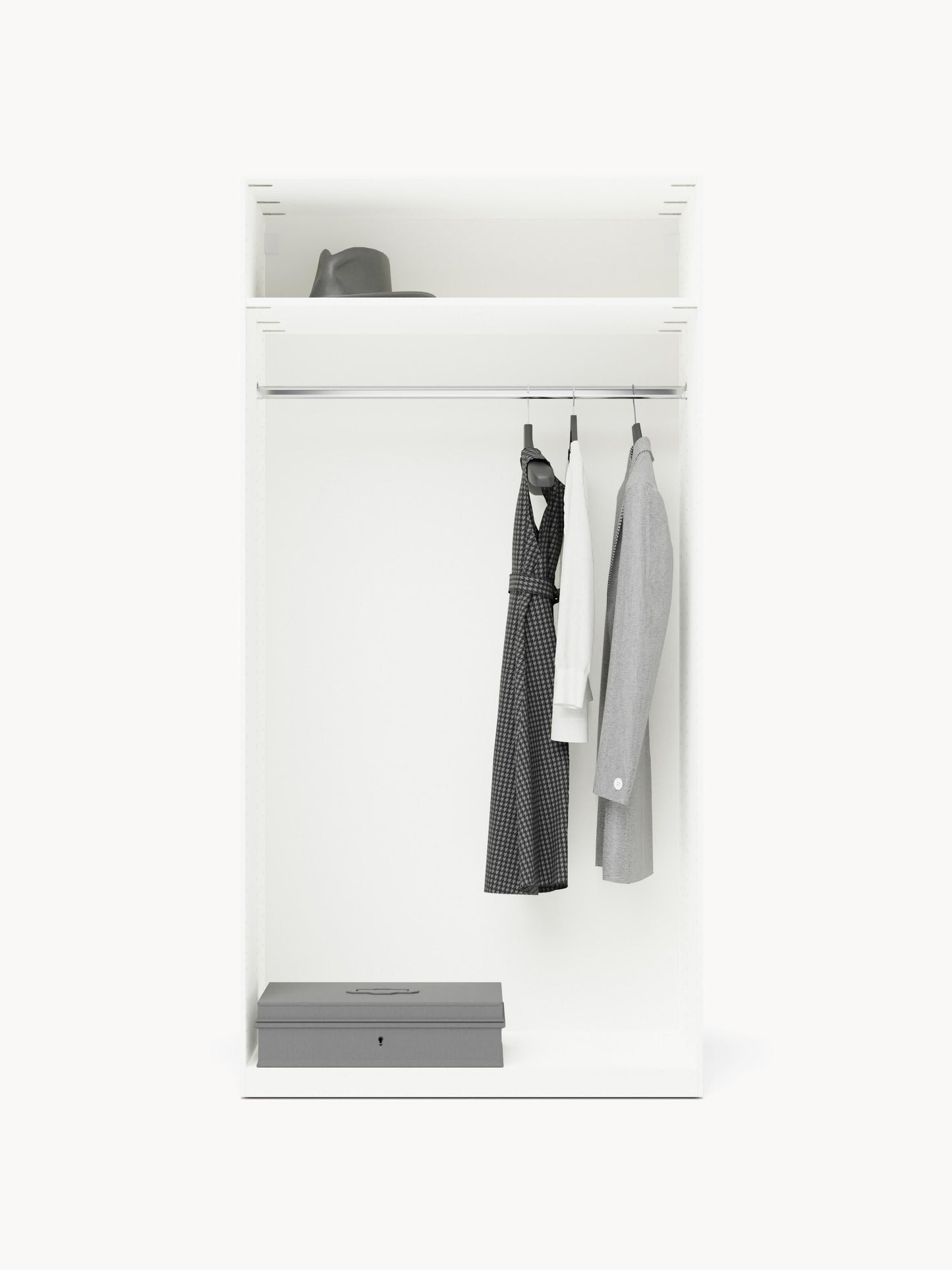 Simone Hinged-Door Wardrobe, Modular, 100 cm Wide, in Various Sizes
