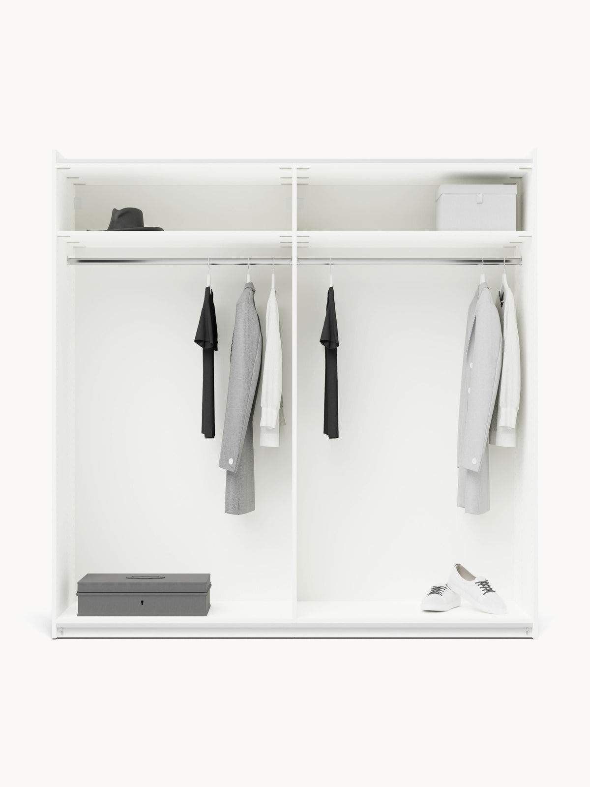 Simone Sliding-Door Wardrobe, Modular, 200 cm Wide, in Various Sizes
