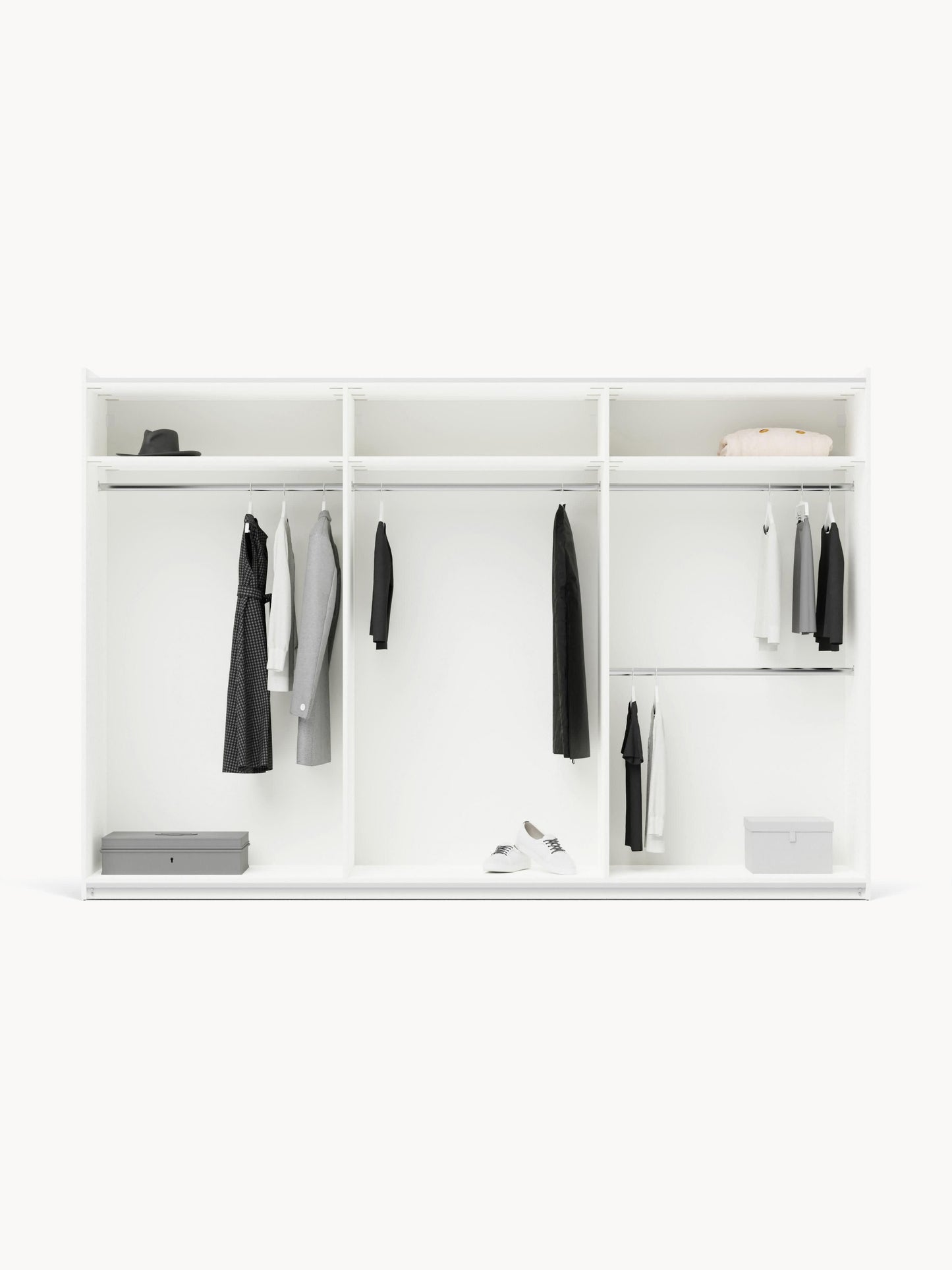 Simone Sliding-Door Wardrobe, Modular, 300 cm Wide, in Various Sizes