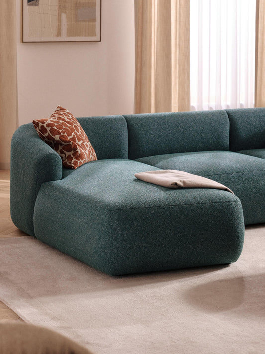 Sofia Corner Module with Chaise, Bouclé