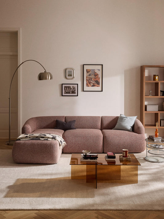 Sofia Modular Corner Sofa, Bouclé, 3-Seater