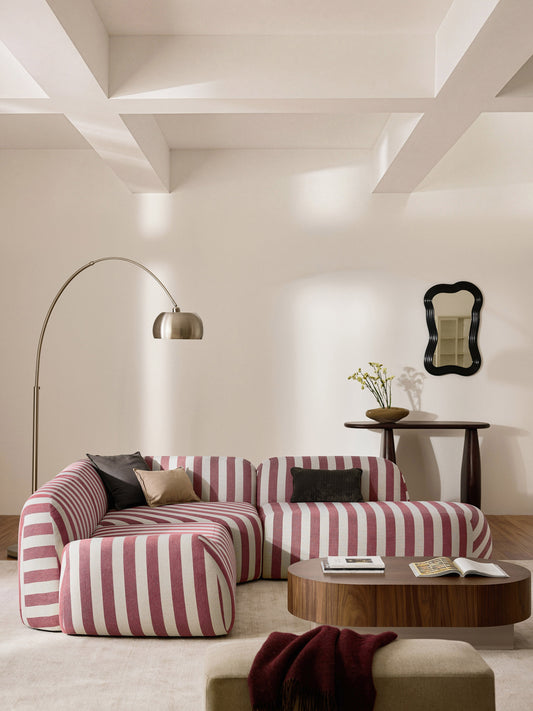 Wolke Chaise Module with Stripes