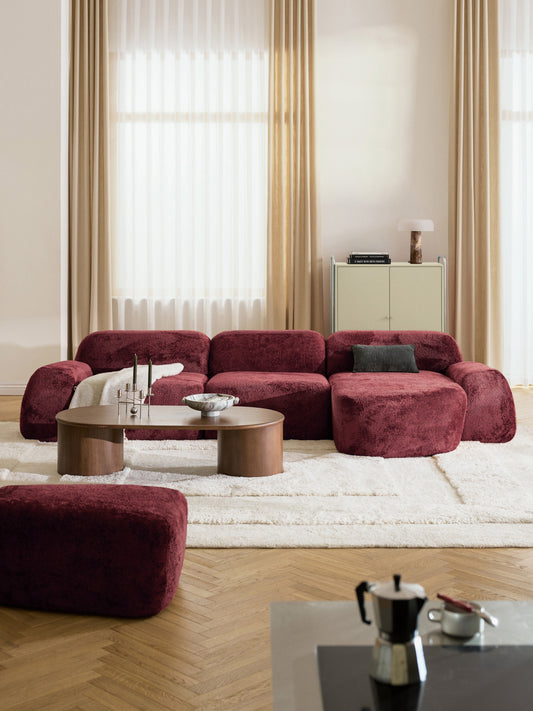 Wolke Modular Corner Sofa, Teddy Bouclé, 4-Seater