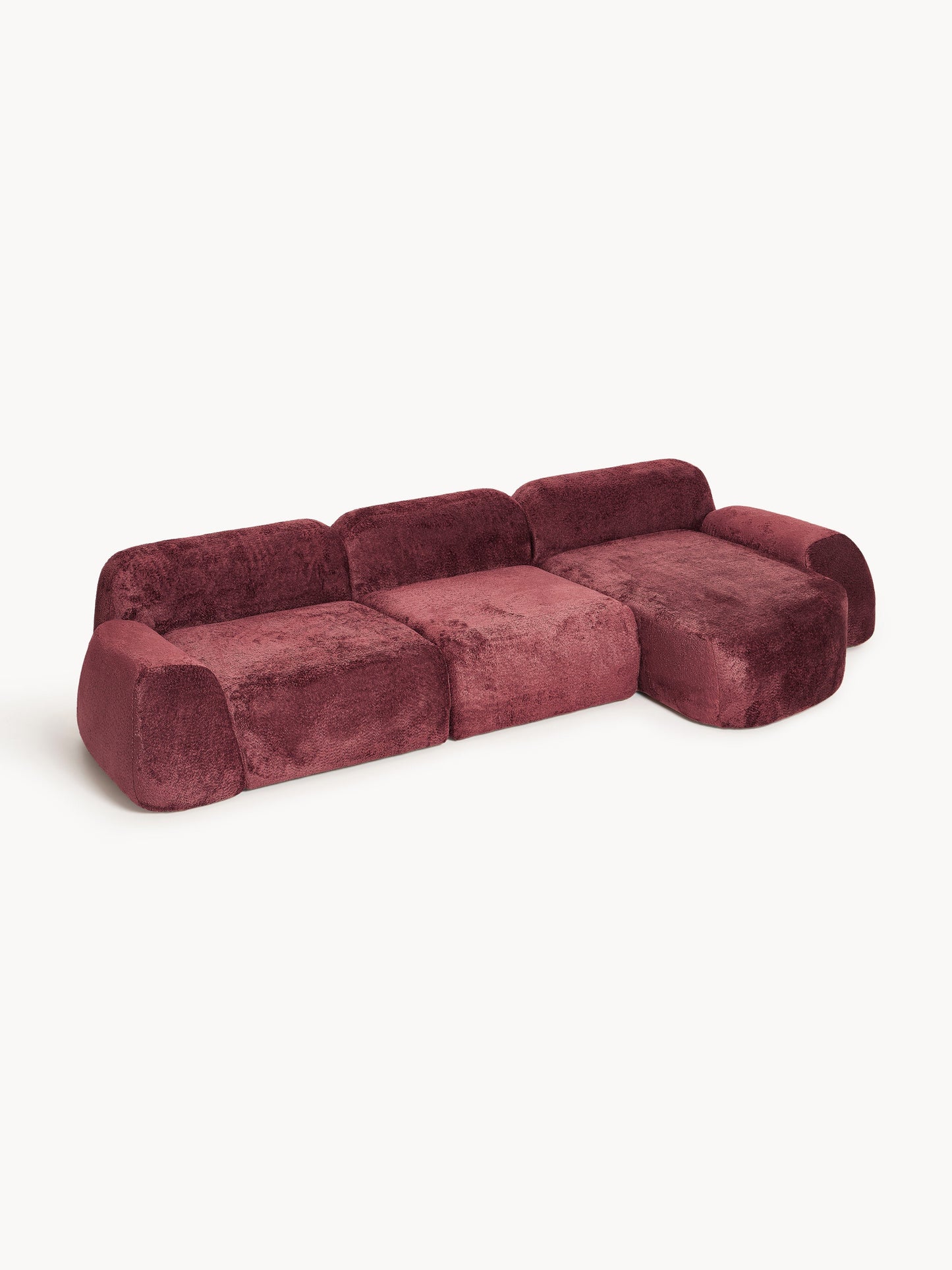 Wolke Modular Corner Sofa, Teddy Bouclé, 4-Seater