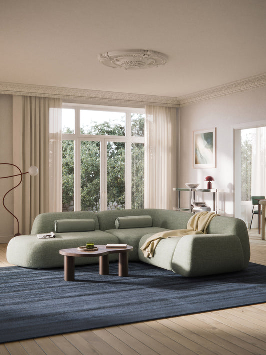 Wolke Modular Corner Sofa with Chaise Longue, Bouclé, 4-Seater