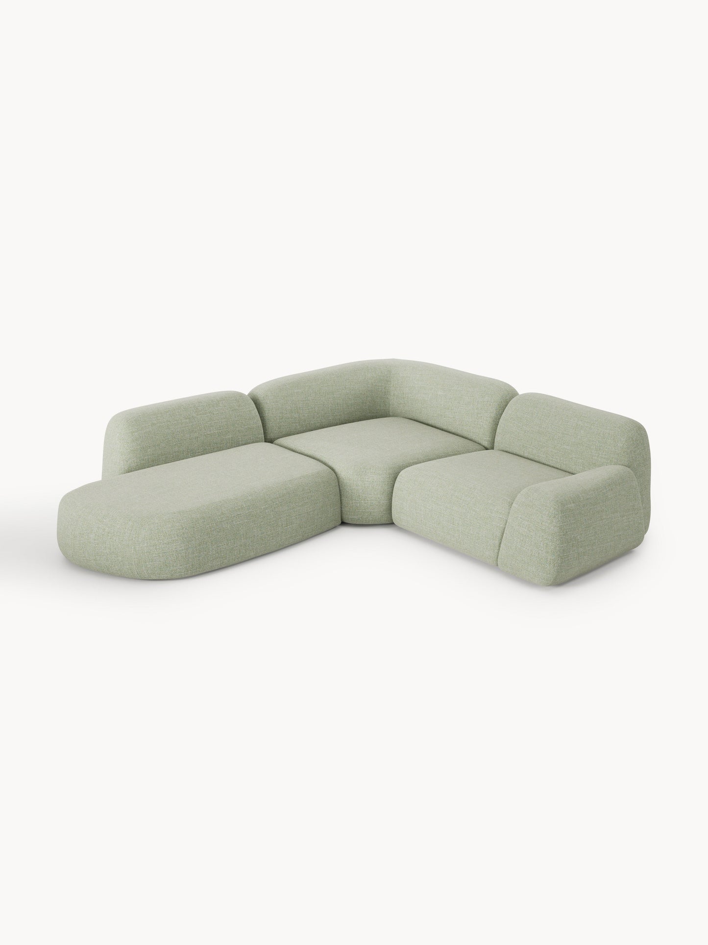 Wolke Modular Corner Sofa with Chaise Longue, Bouclé, 4-Seater