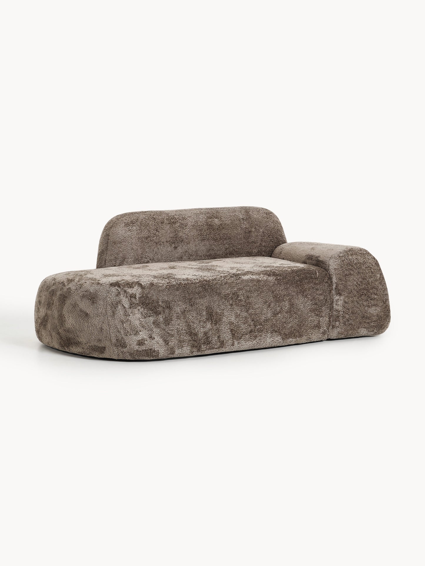 Wolke Sofa with Chaise Longue, Teddy Bouclé, 2-Seater