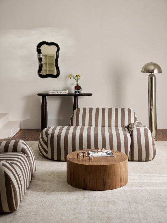 Wolke Striped Sofa with Chaise Longue, 2-Seater