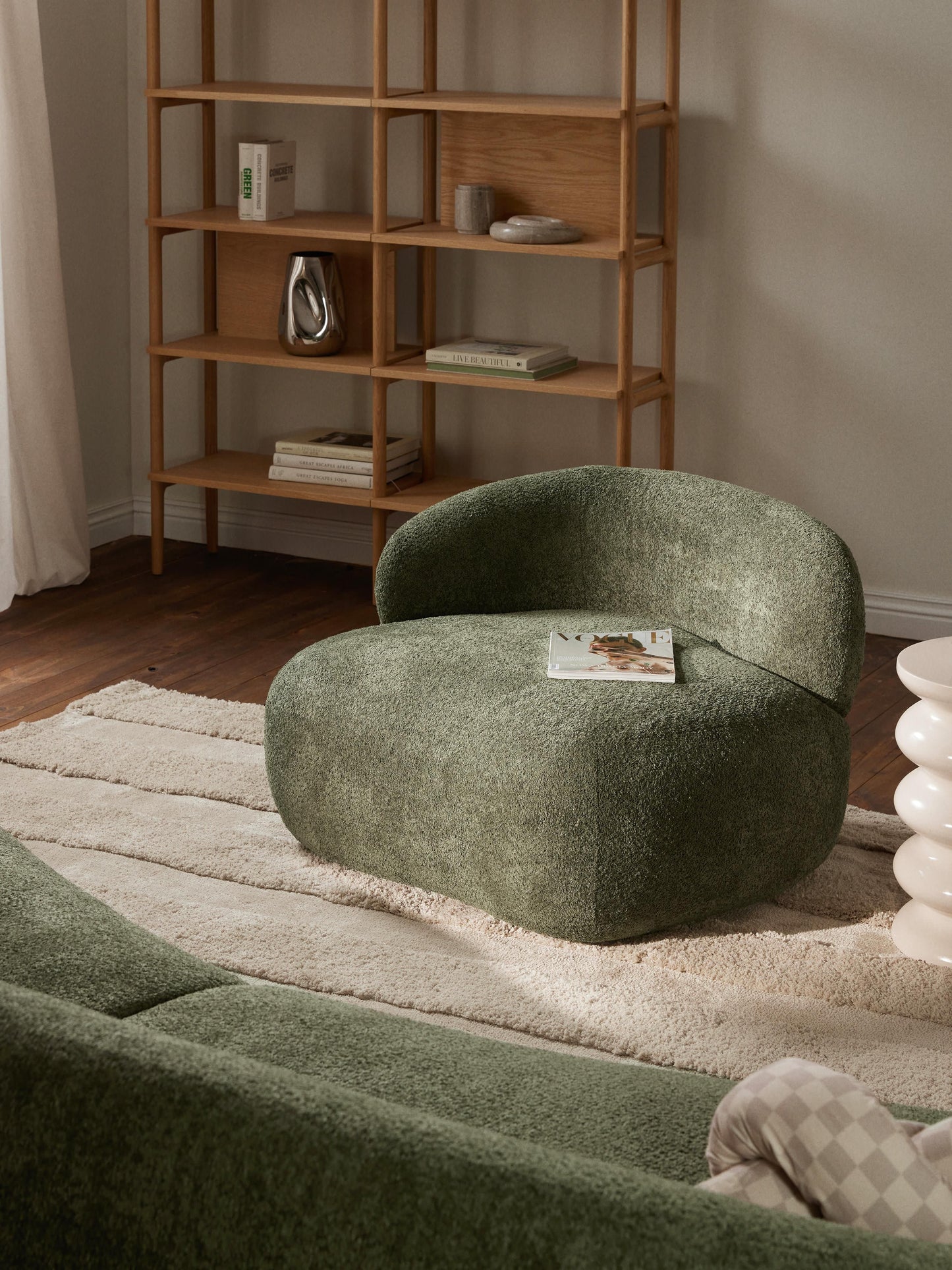 Alba Lounge Chair, Teddy Bouclé