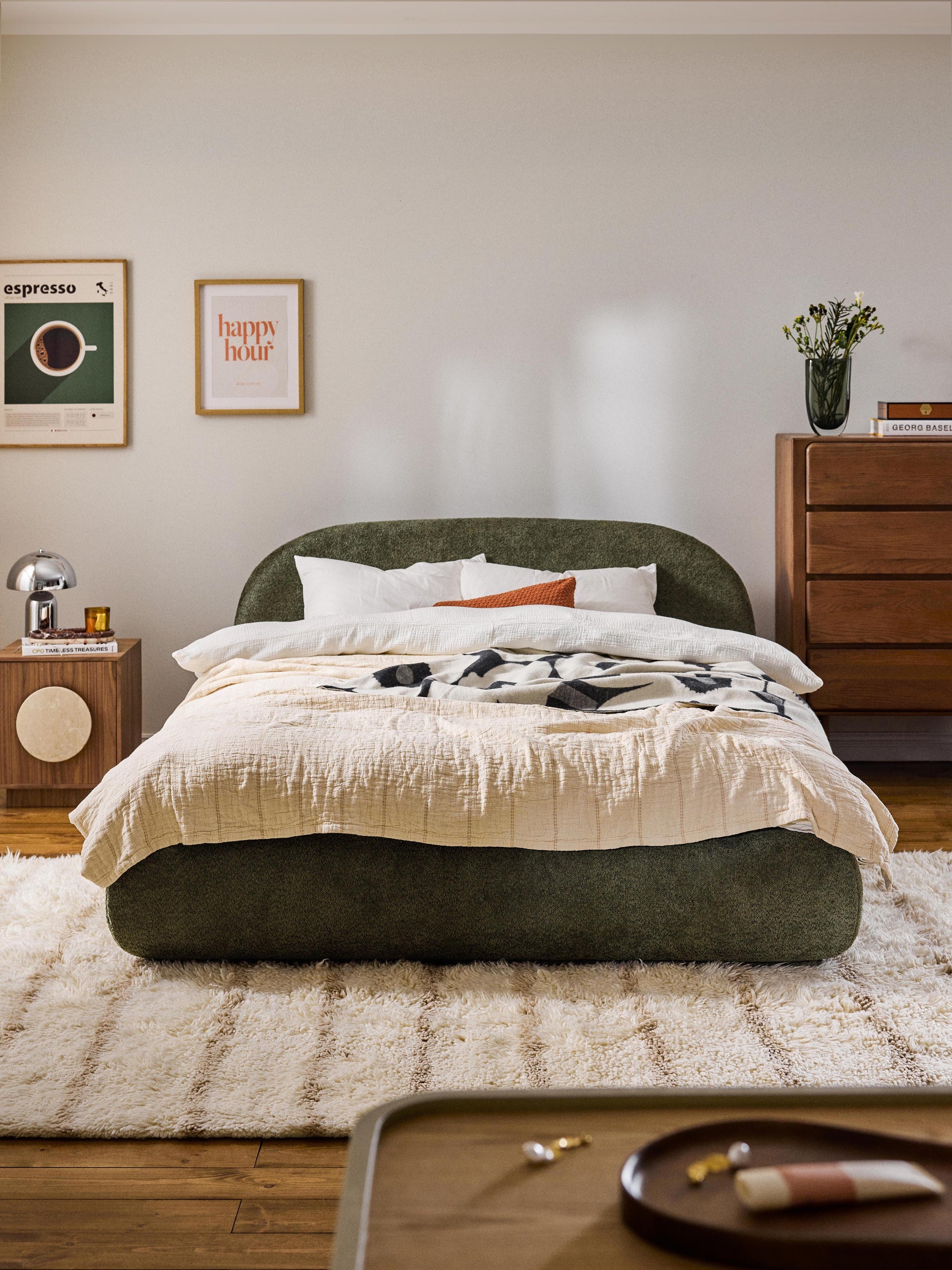 Alba Teddy Bouclé Upholstered Bed
