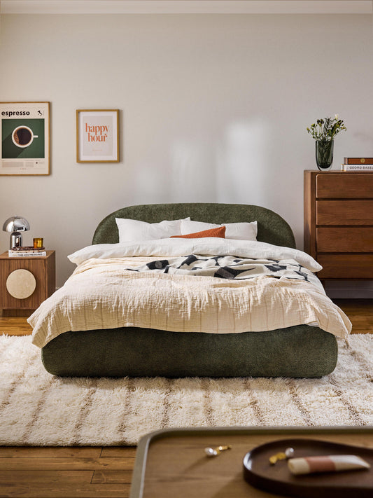 Alba Teddy Bouclé Upholstered Bed