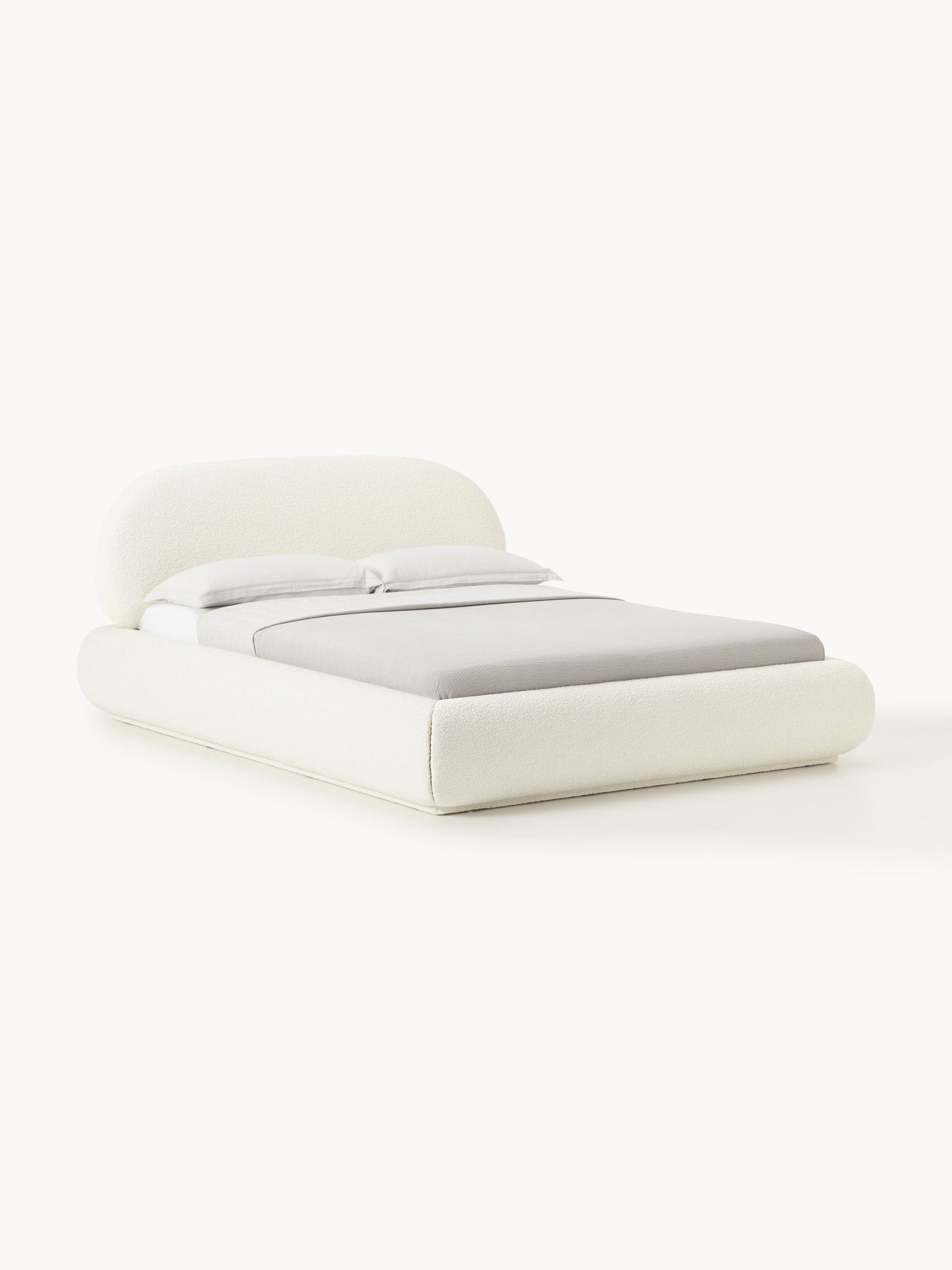 Alba Upholstered Bed, Bouclé