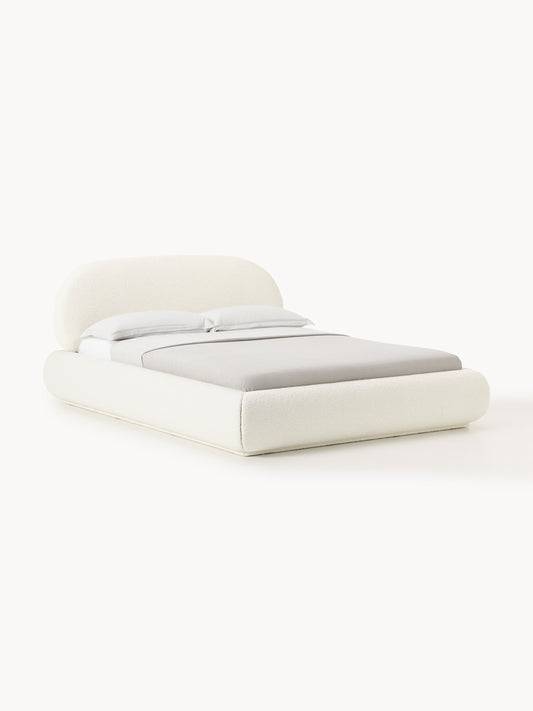 Alba Upholstered Bed, Bouclé