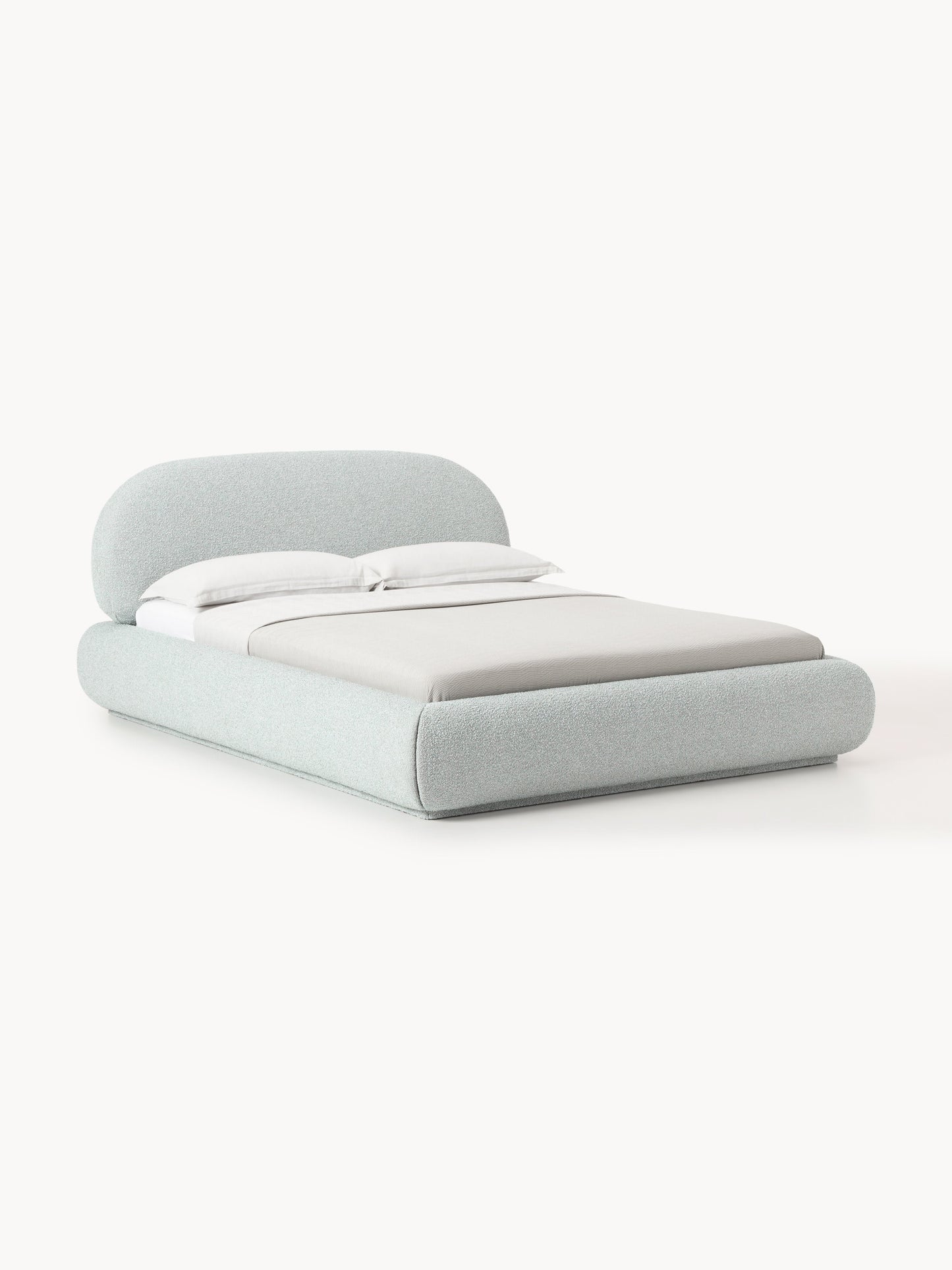 Alba Upholstered Bed, Bouclé
