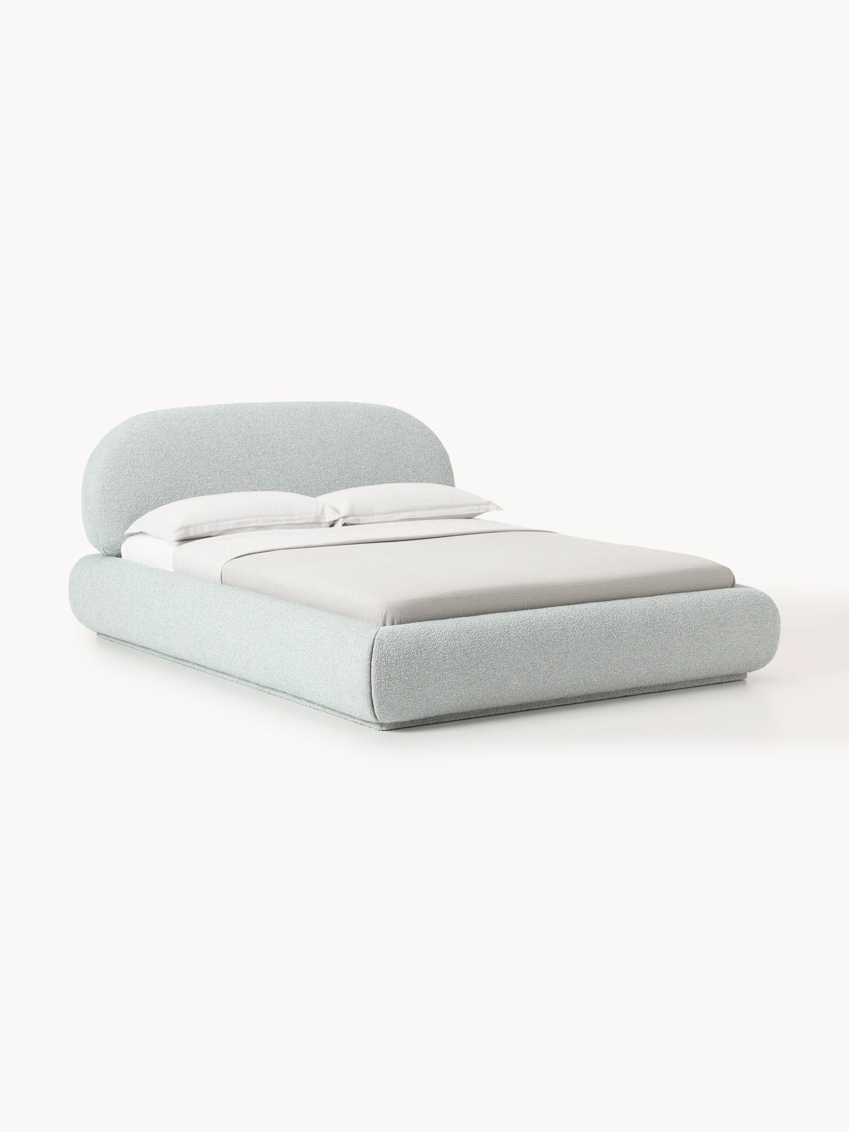 Alba Upholstered Bed, Bouclé