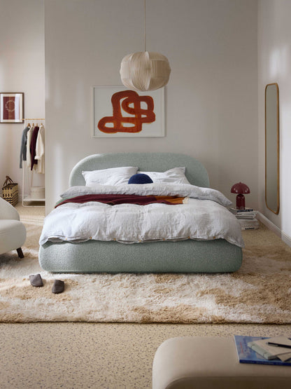 Alba Upholstered Bed, Bouclé