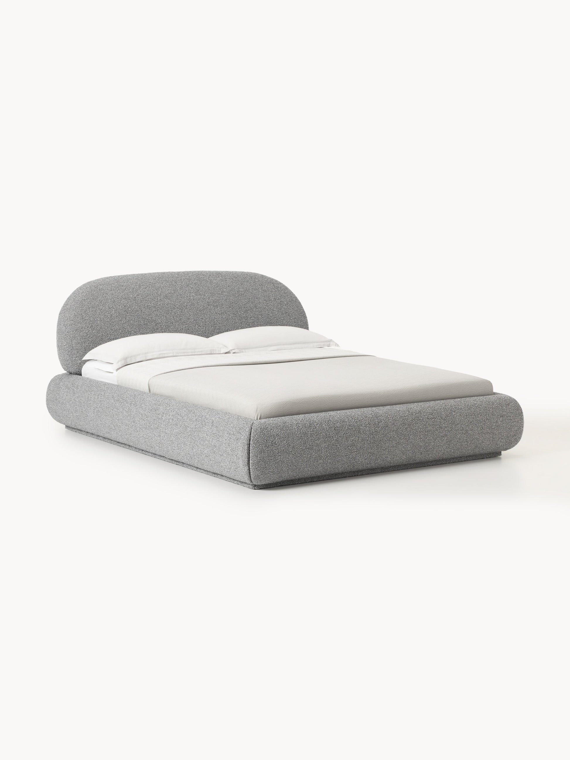 Alba Upholstered Bed, Bouclé