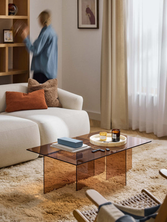 Anouk Coffee Table, Glass, W 102 cm