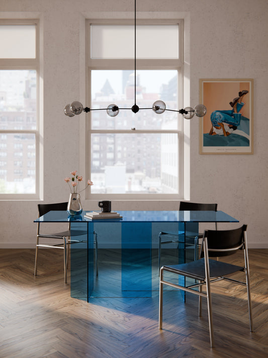 Anouk Glass Dining Table, 180 x 90 cm