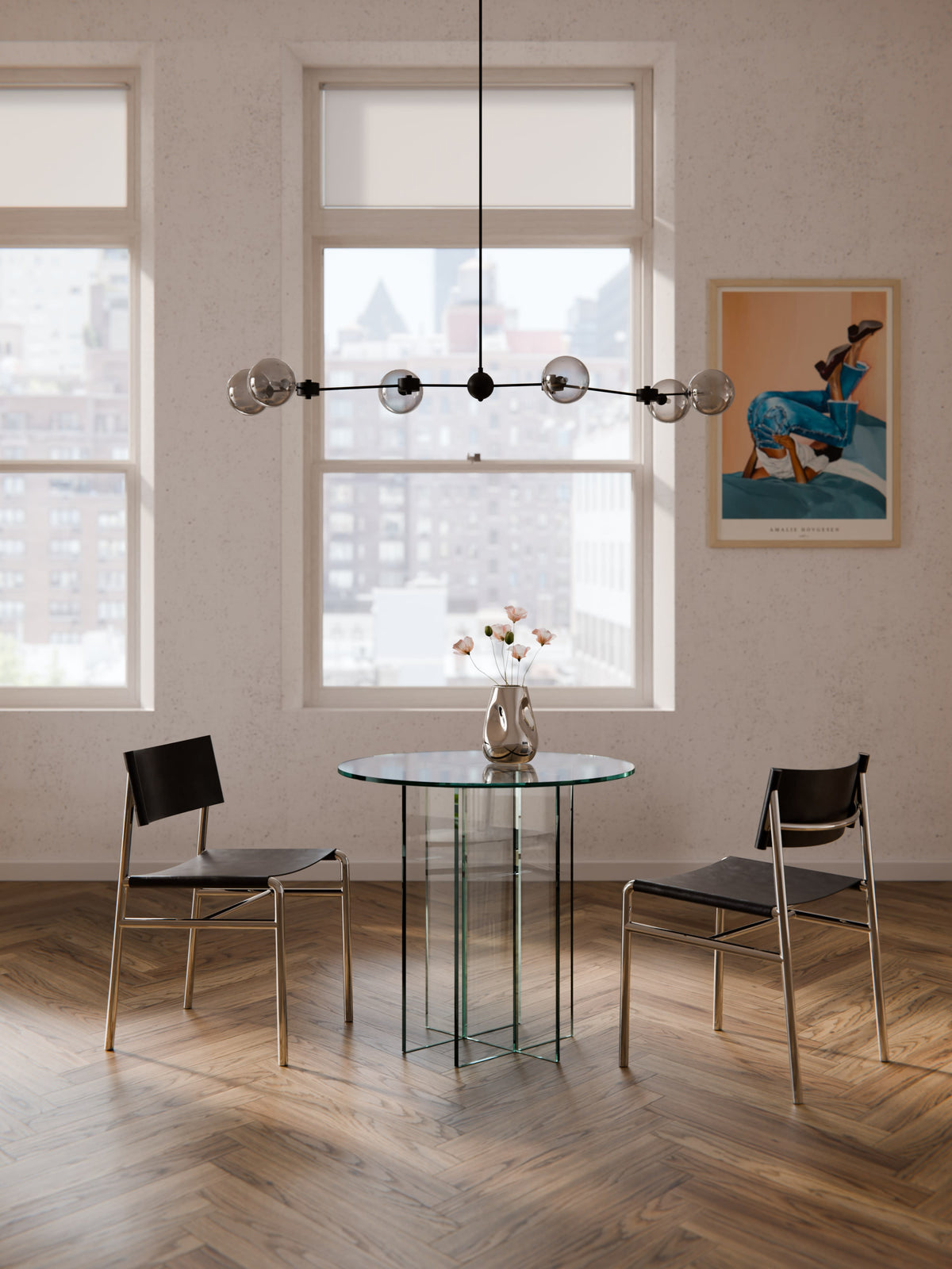 Anouk Round Glass Dining Table, in Various Sizes