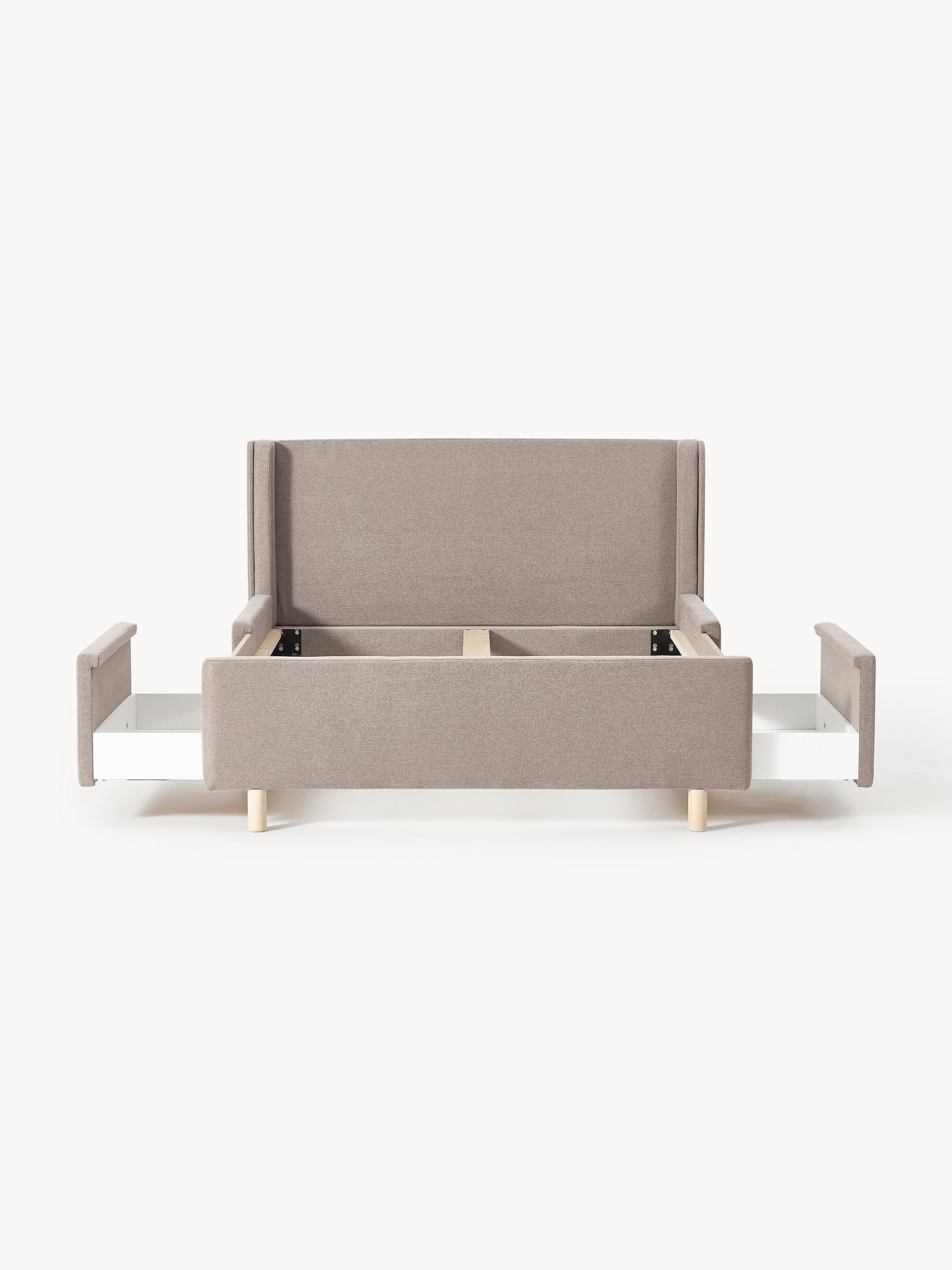 Arche Bed with Drawers, Upholstered