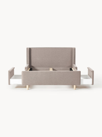 Arche Bed with Drawers, Upholstered