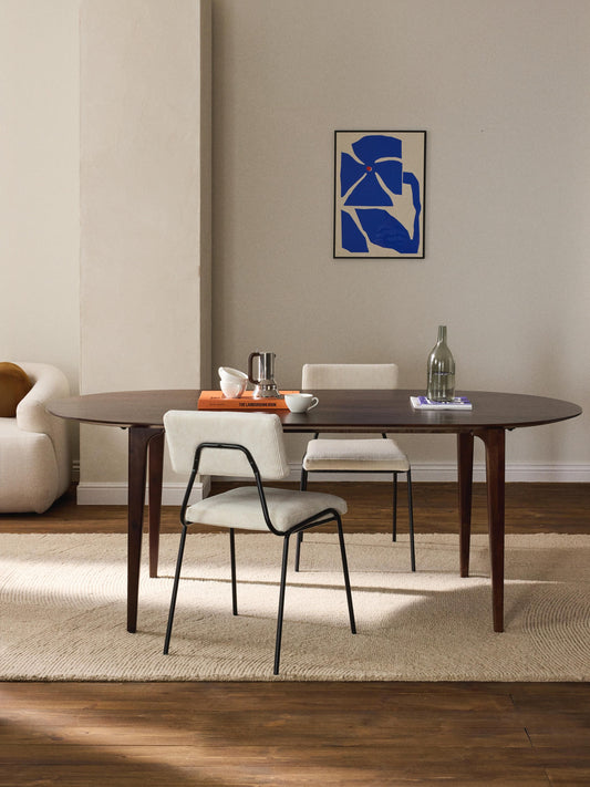 Archie Oval Mango Wood Dining Table, 200 x 100 cm