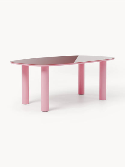 Beni Organic Dining Table, Glass Top, 200 x 110 cm