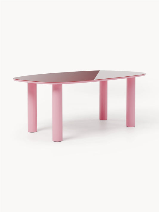 Beni Organic Dining Table, Glass Top, 200 x 110 cm