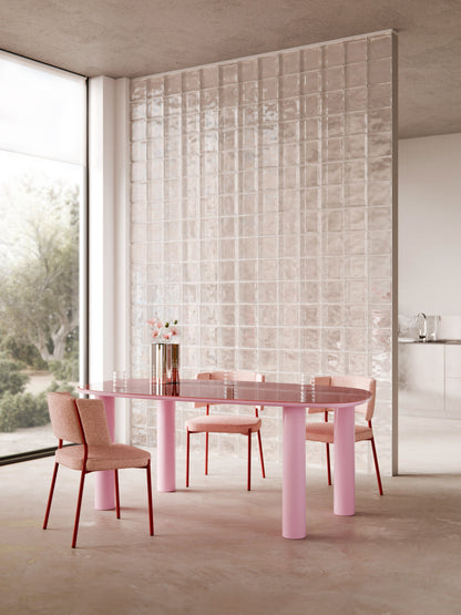 Beni Organic Dining Table, Glass Top, 200 x 110 cm
