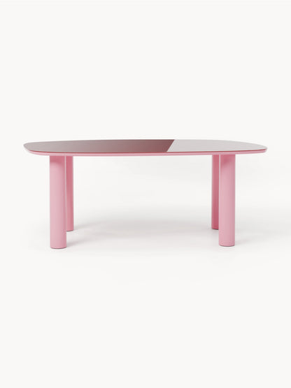 Beni Organic Dining Table, Glass Top, 200 x 110 cm
