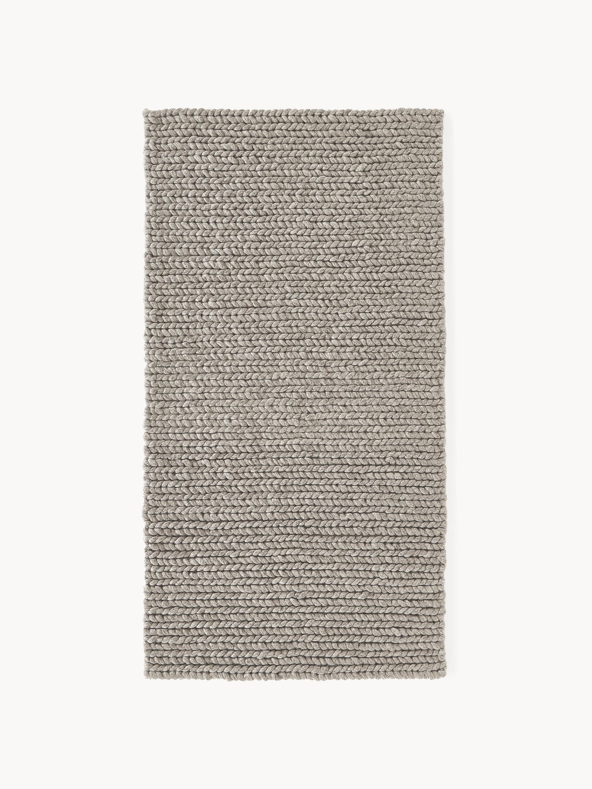 Bruna Handmade Rug in Wool with Braided Texture