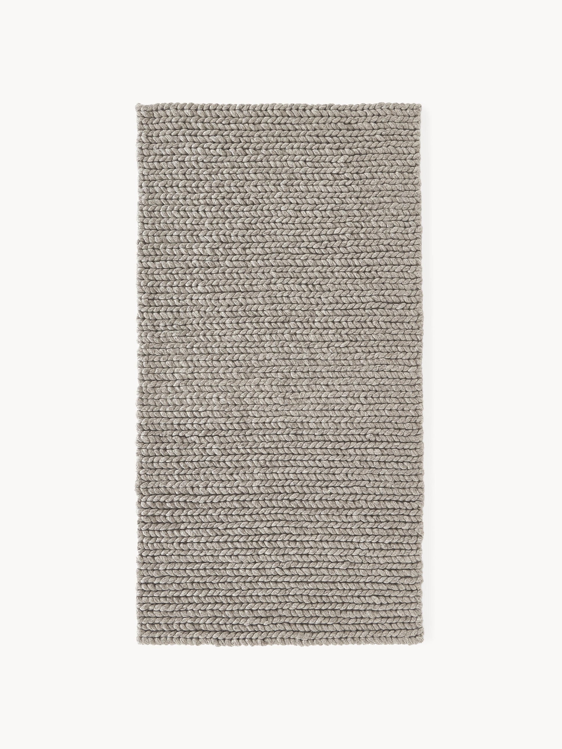 Bruna Handmade Rug in Wool with Braided Texture