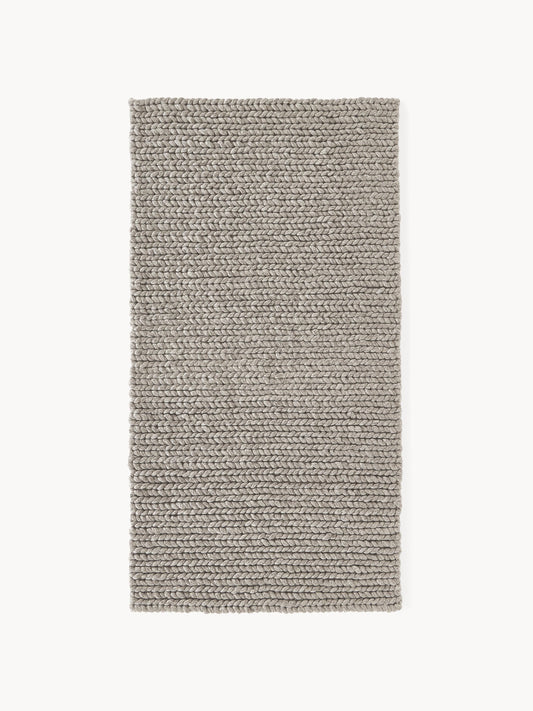 Bruna Handmade Rug in Wool with Braided Texture