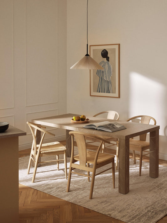 Carl Dining Table, Marble Look, 180 x 90 cm
